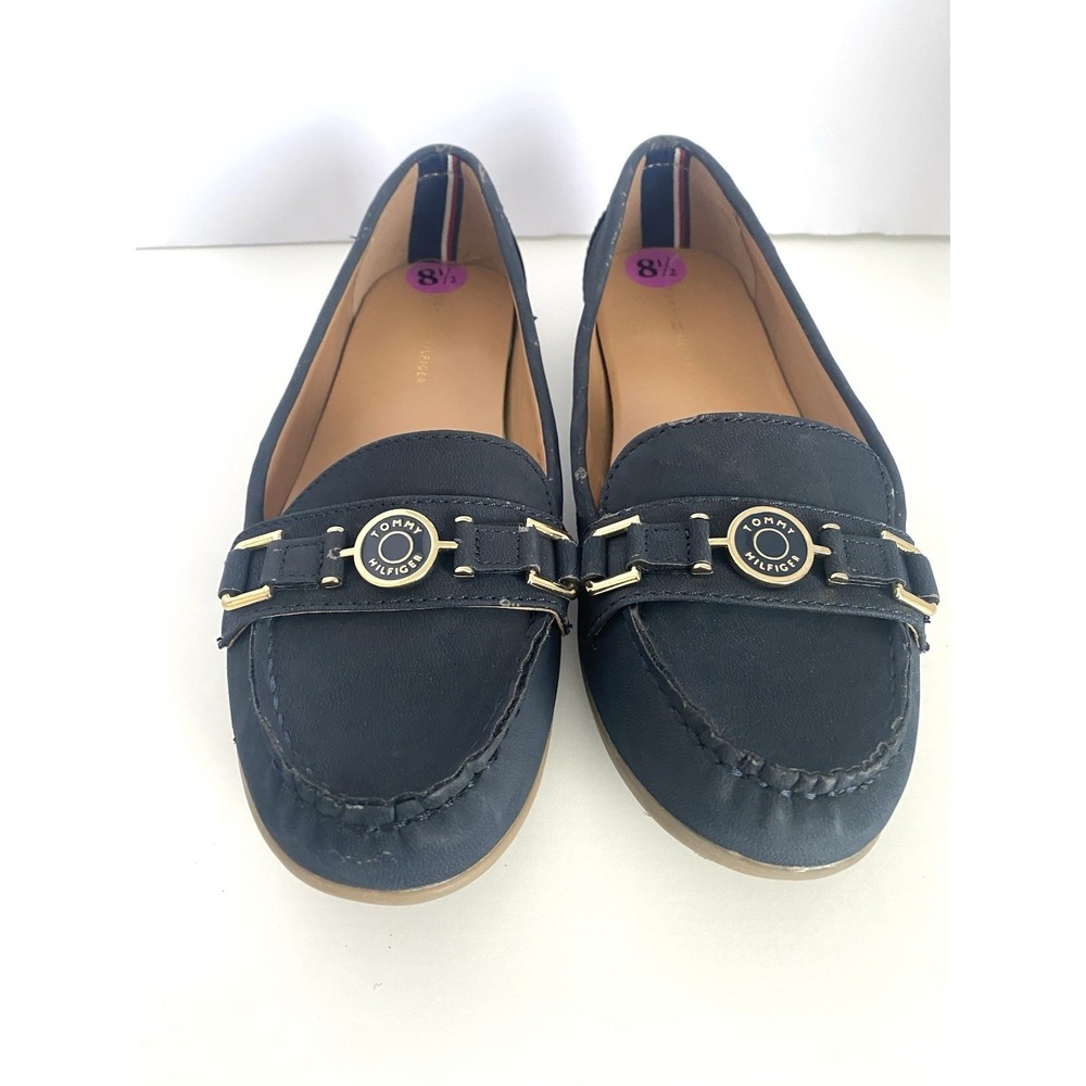 Tommy Hilfiger Womens TWELSIE2 Casual Suede Moccasins Sz 8.5 Black Loafers